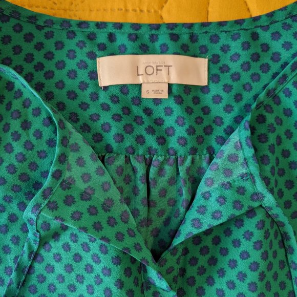 Loft Mini Starburst Print Tie Neck Dress - Picture 6 of 7